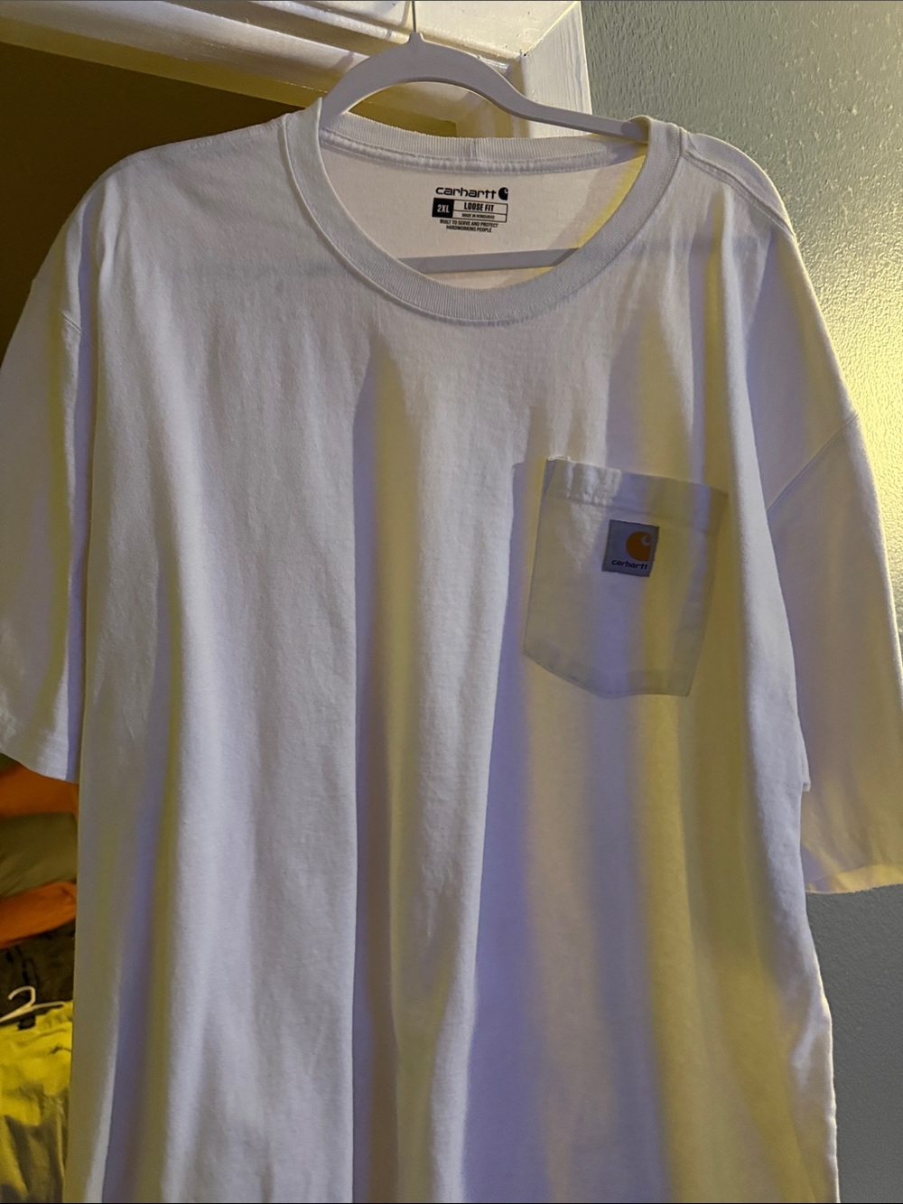 Carhartt White Pocket Tee with Logo Patch